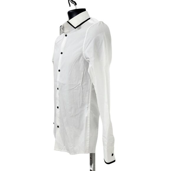 2/$20 H&M White & Black Tone Buttons Down Shirt 100% Cotton Size: XS - Picture 4 of 6